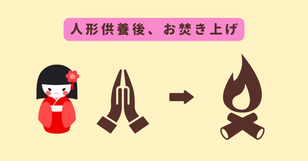 市松人形はプロに頼むと供養後、お焚き上げしてもらえる